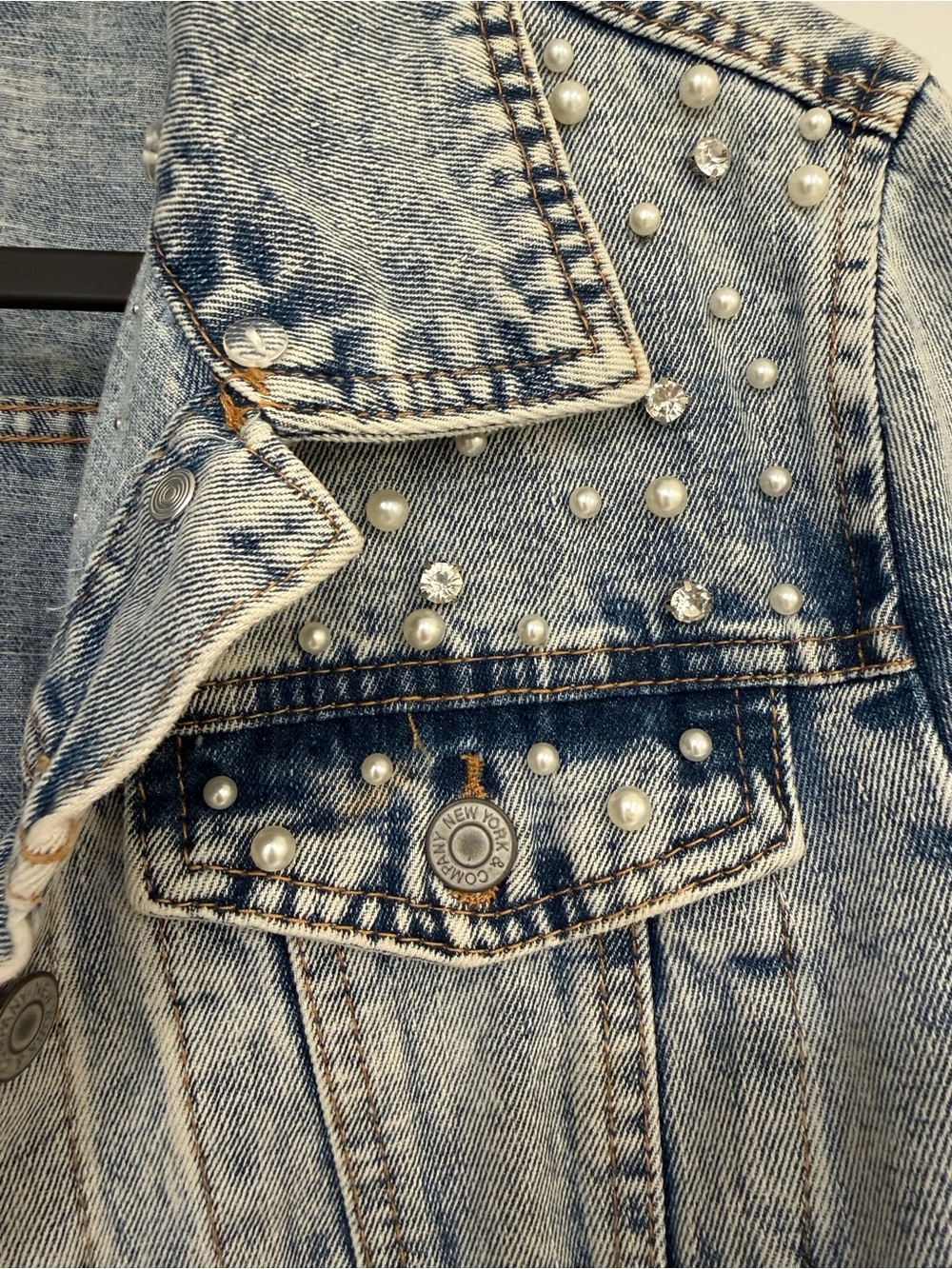 New York & Company SOHO Jeans Light Blue Denim Jacket - Picture 3 of 6
